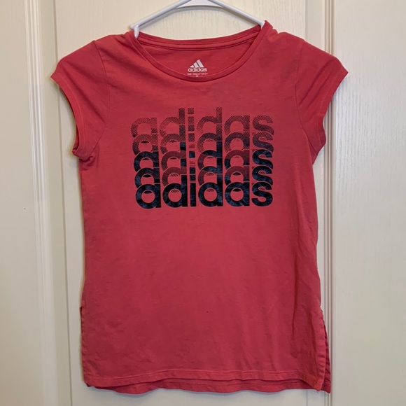 4/25 Adidas Pink Short Sleeve Shirt Youth Size 10/12